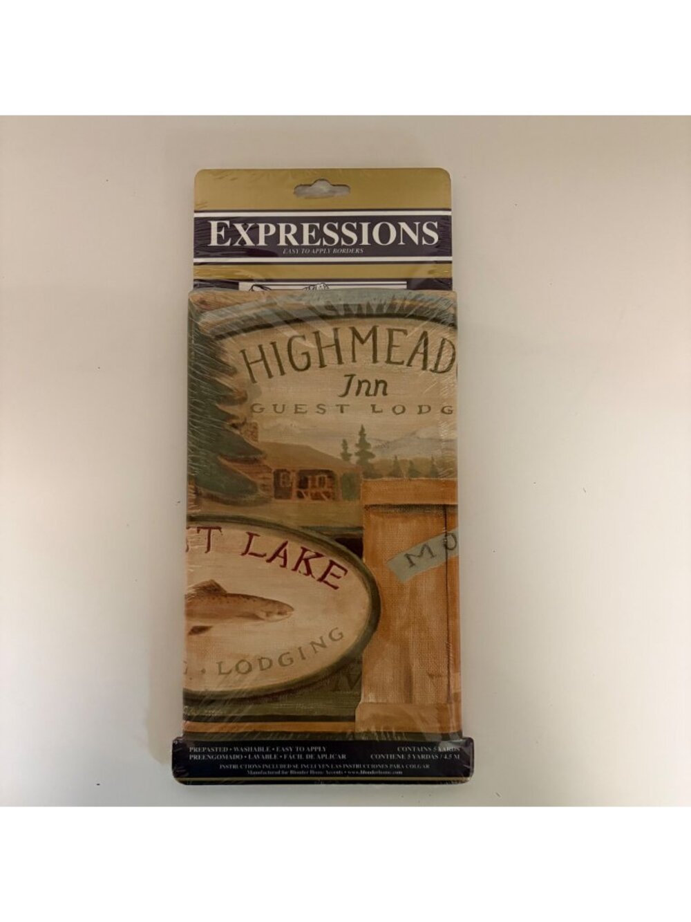 Expressions Prepasted Washable Wallpaper Border Lodge Rustic Design 5 Yards NEW